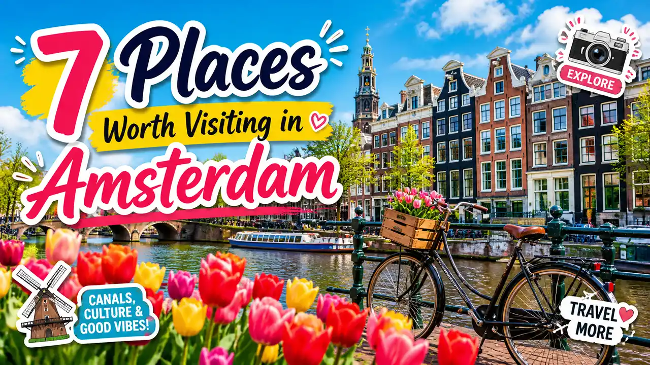 The article presents a collection of the most attractive landmarks in Amsterdam.