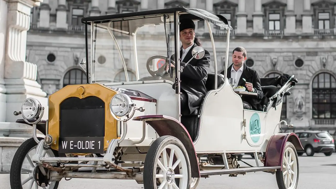 Sightseeing tour in a vintage electric car